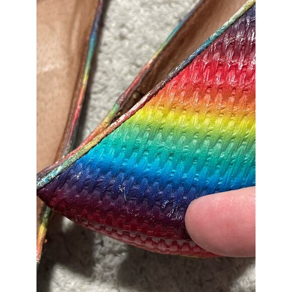 Jeffrey Campbell Bullet Platform Heels Womens Sz 6 Rainbow LGBTQ Pride Handmade - Picture 12 of 13